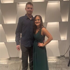 Azazie Dark Green Maxi Dress